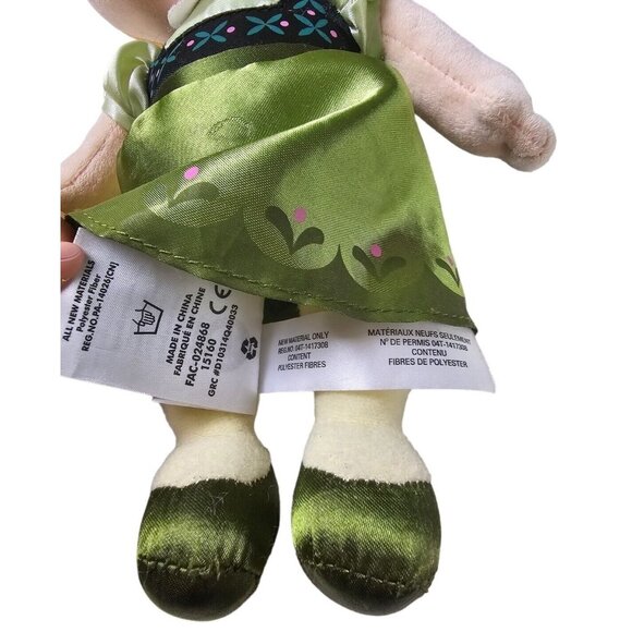 Disney Store Frozen Young Anna Plush Doll Green Dress Stuffed Toy Princess Girl - Picture 8 of 8